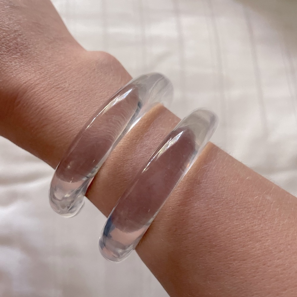J. Crew Clear Lucite Resin Cuff Bracelet